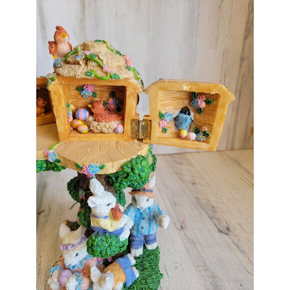 Easter collection large treehouse rabbits unique rustic decor birdhouse unique - Picture 5 of 11
